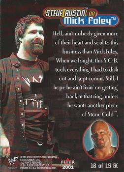 2001 Fleer WWF Wrestlemania - Stone Cold Said So #12 SC Mick Foley  Back