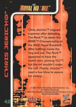 2002 Fleer WWE Royal Rumble #42 Chris Jericho  Back