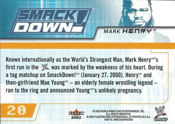 2002 Fleer WWE Raw vs. SmackDown #20 Mark Henry  Back