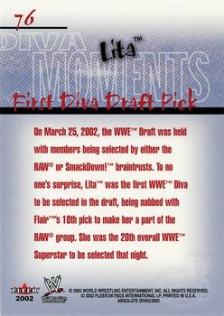 2002 Fleer WWE Absolute Divas - Diva Gems Gold #76 Lita Back
