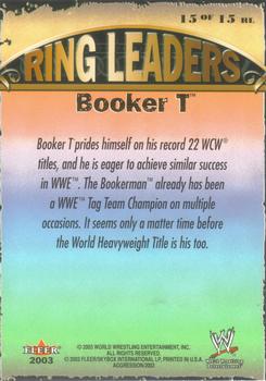 2003 Fleer WWE Aggression - Ring Leaders #15 Booker T  Back