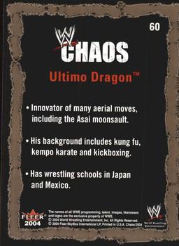 2004 Fleer WWE Chaos - Gold #60 Ultimo Dragon  Back