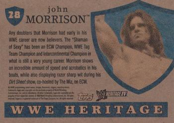 2008 Topps Heritage IV WWE #28 John Morrison  Back