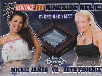 2008 Topps Chrome Heritage III WWE - Ringside Relics #3 Mickie James vs. Beth Phoenix  Front