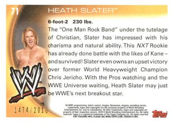 2010 Topps WWE - Blue #71 Heath Slater  Back