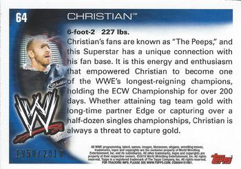 2010 Topps WWE - Blue #64 Christian  Back