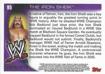 2010 Topps WWE - Blue #95 The Iron Sheik  Back
