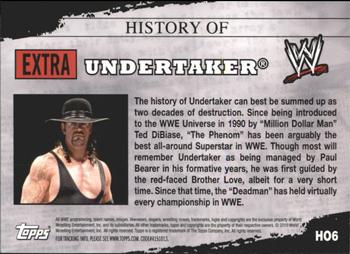 2010 Topps WWE - History Of #HO6 The Undertaker  Back