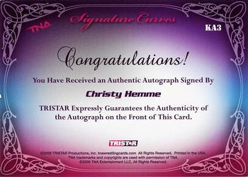 2009 TriStar TNA Knockouts - Signature Curves #KA3 Christy Hemme Back