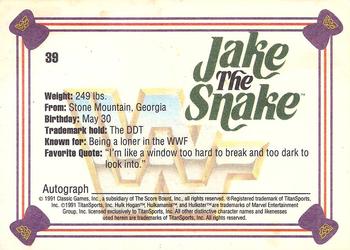 1991 Classic WWF Superstars #39 Jake 