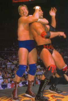 1998 Panini WCW/nWo Photocards #38 Scott Hall vs Roddy Piper Front
