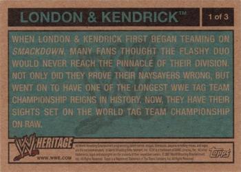 2007 Topps Heritage III WWE - Tag Team #1 Brian Kendrick / Paul London  Back