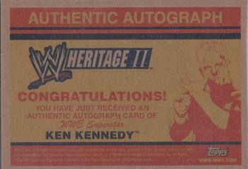 2006 Topps Heritage II WWE - Autographs #NNO Ken Kennedy  Back
