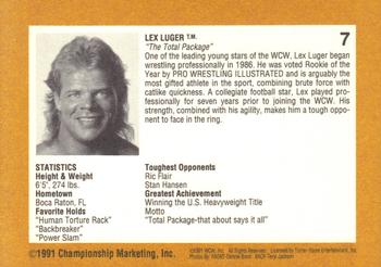 1991 Championship Marketing WCW #7 Lex Luger Back