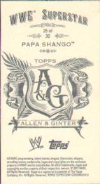 2012 Topps Heritage WWE - Allen & Ginter #25 Papa Shango Back