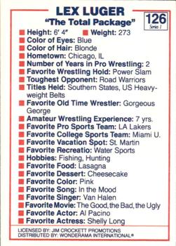 1988 Wonderama NWA #126 Lex Luger Back