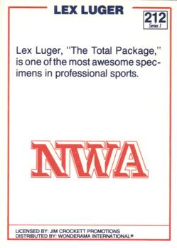 1988 Wonderama NWA #212 Lex Luger Back