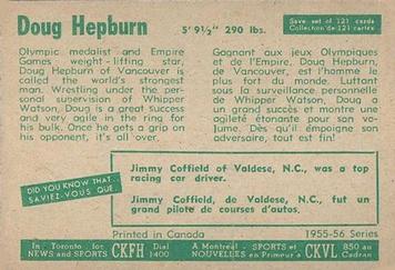 1955-56 Parkhurst #51 Doug Hepburn Back