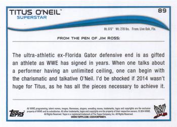 2014 Topps WWE #89 Titus O'Neil Back