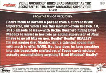 2013 Topps Best of WWE - Bronze #90 Vickie Guerrero Hires Brad Maddox as the Assistant to the Raw Managing Supervisor Back