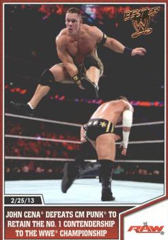 2013 Topps Best of WWE - Bronze #93 John Cena Defeats CM Punk to Retain the No. 1 Contendership to the WWE Championship Front
