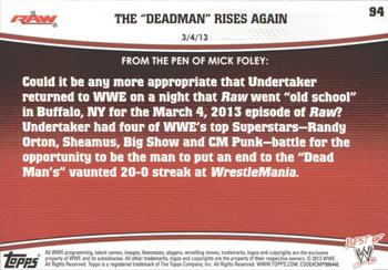 2013 Topps Best of WWE - Bronze #94 The Deadman Rises Again Back