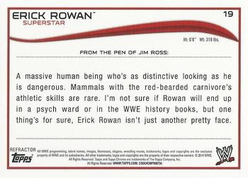 2014 Topps Chrome WWE - Refractors #19 Erick Rowan Back