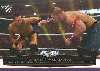 2014 Topps WWE Road to Wrestlemania - 30 Years of Wrestlemania #54 WWE Champion The Miz Defeats John Cena in a No Disqualification Match Front