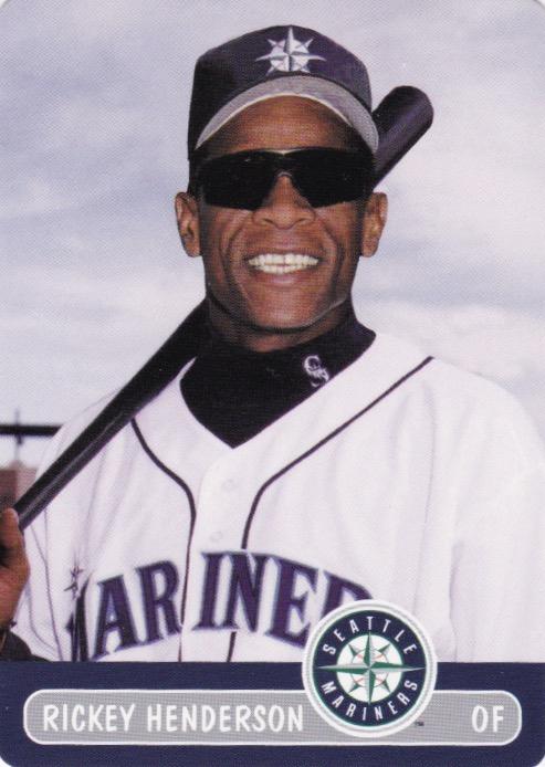 RICKEY HENDERSON  Seattle Mariners 2000 Home Majestic Throwback