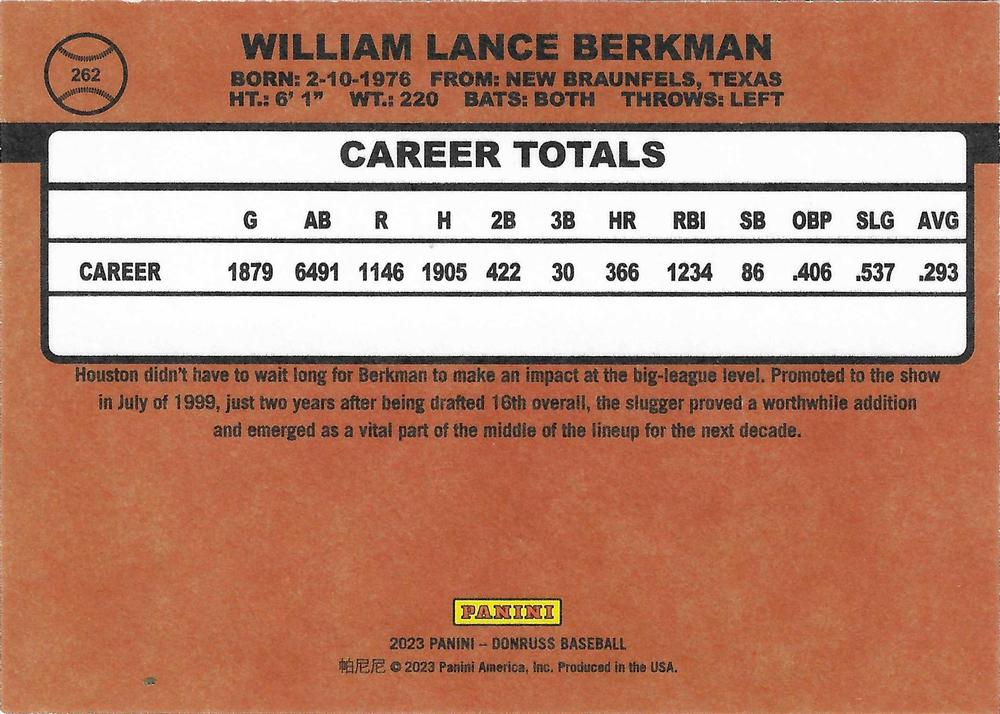 Lance Berkman 2002 Donruss Fan Club Astros Career Stat Line Auto #210
