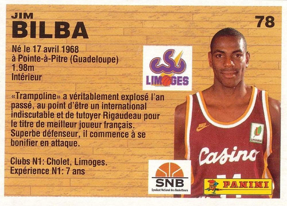 1993-94 Panini LNB Basketball (France) #78 Jim Bilba | Trading Card Database