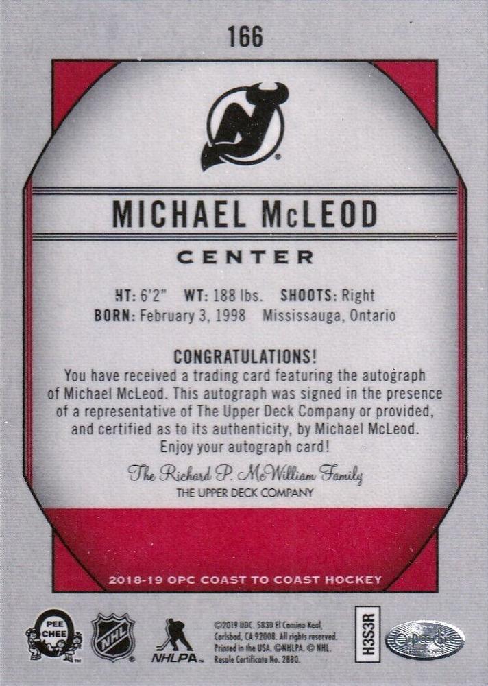 Michael McLeod Player Profile Page