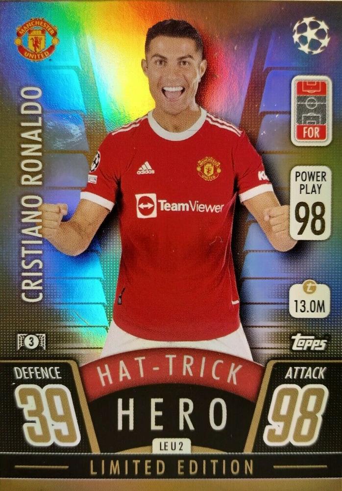 2021-22 Topps Match Attax Champions & Europa League - Hat-Trick Hero  Limited Edition Update #LE U2 Cristiano Ronaldo | Trading Card Database